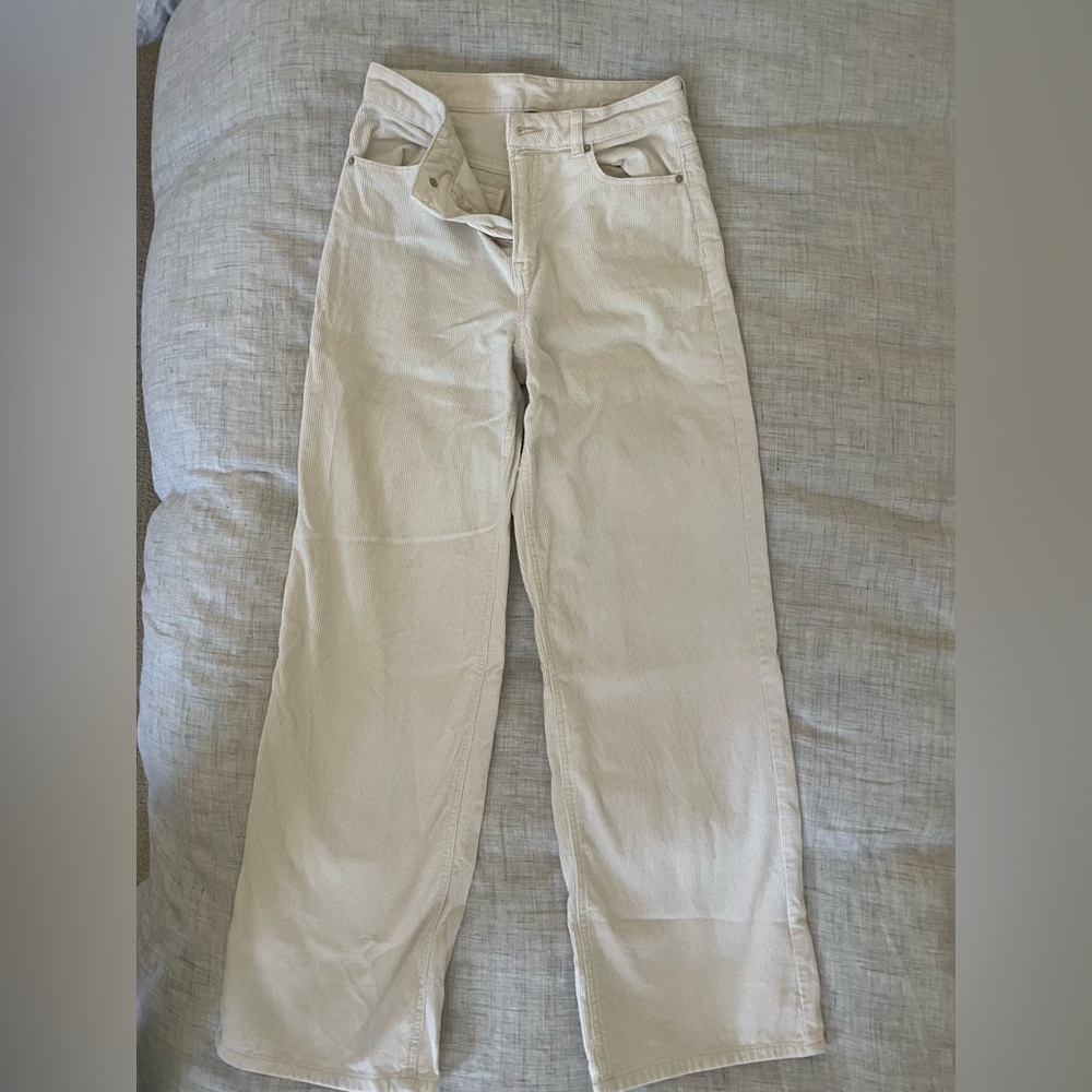 H&M Corduroy off white Pants